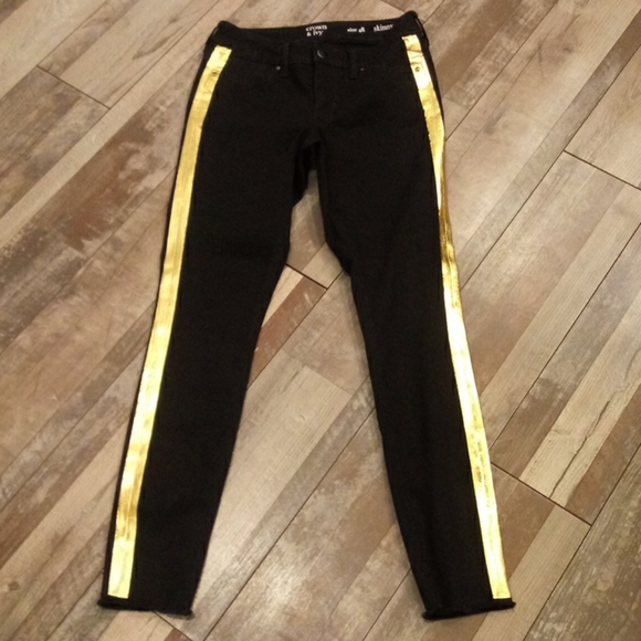 crown & ivy Denim - Crown & Ivy Metallic Skinny Jeans Size 4R